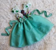 Vestido Menina Infantil Tule Temático Tiana Baby a Princesa e o Sapo Vestido Menina Infantil Tule Temático Tiana Baby a Princesa e o Sapo