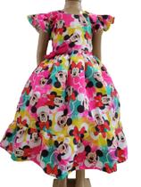 Vestido Menina Infantil Verão Elegante Minnie
