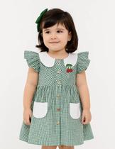 Vestido Menina Infantil Xadrez Cerejinha Papilloo