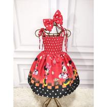Vestido Menina Lastex Infantil Minnie Vermelho Vestido Menina Lastex Infantil Minnie Vermelho