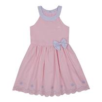 Vestido Menina Luxo Bordado Paraiso Listrado Verão Rf 14100 Vestido Menina Luxo Bordado Paraiso Listrado Verão Rf 14100