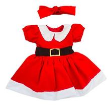 Vestido Menina Mamãe Noel Natal Bebê Presente C/ Laço Luxo Fantasia Natalina Dezembro Festa Ensaio Fotográfico Ceia Fofo Menininha Luxo