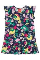 Vestido Menina Marinho Estampado Fruits