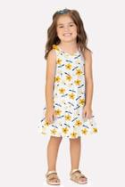Vestido Menina Regata Estampa Flores Algodão kyly