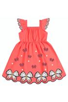 Vestido Menina Verão Estampa Borboleta Alto Relevo Kyly