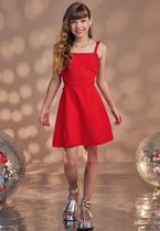 Vestido Menina Vermelho Juvenil Vic Vicky