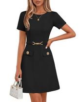 Vestido MEROKEETY 2026 Bodycon Mini Preto com Saia Evasê M Vestido MEROKEETY 2026 Bodycon Mini Preto com Saia Evasê M
