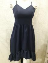 Vestido mid azul marinho