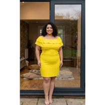 Vestido Mid Plus Size acompanha Cinto Vestido Mid Plus Size acompanha Cinto