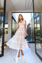 Vestido Mid Tule Branco Tamanho P Vestido Mid Tule Branco Tamanho P