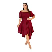 Vestido Mide Manguinha Ciganinha Moda Evangélica Luxo Dia