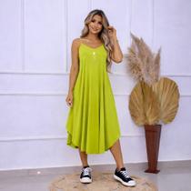 Vestido Midi Alcinha Com Bolso Moda Femenina - Nascimento Modas