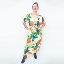 Vestido Midi Amarração na Frente Off White