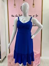 Vestido mídi azul tamanho G1 Vestido mídi azul tamanho G1