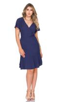 Vestido Midi Azul Transpassado Modus e Mania Vestido Midi Azul Transpassado Modus e Mania