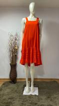 Vestido midi babado na barra Vestido midi babado na barra