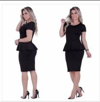 Vestido midi babado peplum caimento e movimento lindo no tamanho G