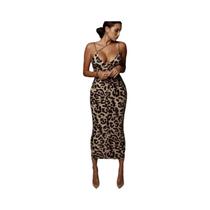 Vestido Midi Bodycon Estampado De Leopardo Dulzura Feminino Para Festa, Balada, Noite E Streetwear