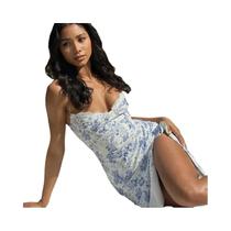 Vestido Midi Bodycon Sem Mangas Com Estampa Floral E Babados, Costas Descobertas, Sexy Para Festas Vestido Midi Bodycon Sem Mangas Com Estampa Floral E Babados, Costas Descobertas, Sexy Para Festas