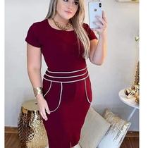 Vestido Midi Bolso Moda Feminina Evangélica