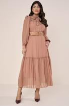 Vestido midi bordado em guipir fascinius - Vestido midi bordado em guipir fascinius -