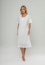 Vestido Midi Botões Frontais Branco Salvatore Vestido Midi Botões Frontais Branco Salvatore