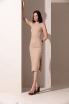 Vestido Midi Canelado Alpaca