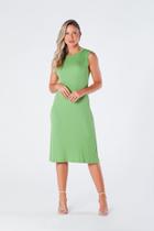 Vestido Midi Canelado sem Manga Verde Roberta Vestido Midi Canelado sem Manga Verde Roberta