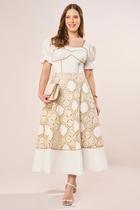 Vestido Midi com Bardados Artesanal Fascinius Vestido Midi com Bardados Artesanal Fascinius