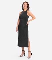 Vestido Midi Com Brilho Endless Preto Vestido Midi Com Brilho Endless Preto