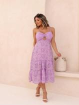 Vestido midi com det peito lesie Vestido midi com det peito lesie