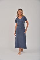 Vestido Midi com Fenda Estonado Jeans - Estilo e Conforto para Revenda