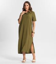 Vestido Midi Com Fenda Lateral Endless Verde