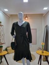 Vestido Midi Com Manga Longa Plus Size