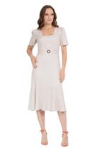 Vestido Midi Cru Capim Rosa - Elegância e Conforto Vestido Midi Cru Capim Rosa - Elegância e Conforto
