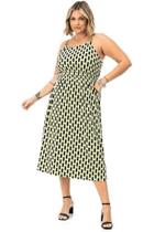 Vestido Midi de Alça Plus Size Secret Glam Verde Plus Rovitex - Estampado Vestido Midi de Alça Plus Size Secret Glam Verde Plus Rovitex - Estampado