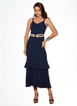 Vestido Midi de Alças e Babados Vestido Midi de Alças e Babados