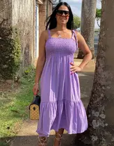 Vestido Midi De Alcinha Modelo Plus Size Tamanho Grande Cores Do Verão 2025 GG G1 G2 Vestido Midi De Alcinha Modelo Plus Size Tamanho Grande Cores Do Verão 2025 GG G1 G2