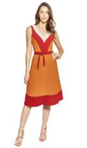 Vestido Midi de Alfaiataria Bicolor