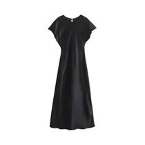 Vestido Midi De Cetim Elegante Para Mulheres, Vestido Longo Chic Para Festas Noturnas