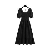 Vestido Midi de Chiffon Casual para Verão - Manga Curta e Gola Quadrada