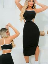 Vestido Midi de Malha Canelada Premium Vestido Midi de Malha Canelada Premium
