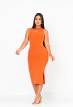 Vestido Midi de Malha Canelada Premium Vestido Midi de Malha Canelada Premium