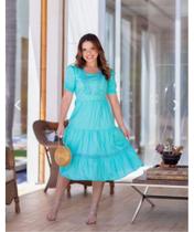 Vestido Midi Detalhes em Guiper
