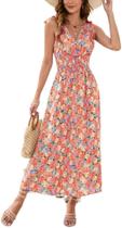 Vestido midi diário de manga comprida, outono, padrão floral, feminino
