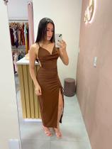 Vestido mídi em malha canelada - Ella exclusiva
