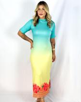 Vestido Midi em Suede Degradê