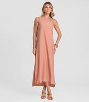 Vestido Midi Em Tecido Viscose Dianna Marrom
