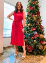 Vestido Midi em Viscolycra Vermelho