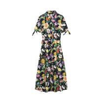Vestido Midi Estampado Floral Feminino Primavera 2025 Casual Manga Curta Vestido Longo Com Cinto Vestido Midi Estampado Floral Feminino Primavera 2025 Casual Manga Curta Vestido Longo Com Cinto